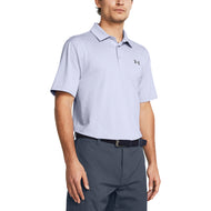 Under Armor Playoff 3.0 Coral Jaquard Golf Polo Shirt - Celeste / Starlight