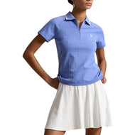 RLX Ralph Lauren Women's Active Cable 1/4 Zip Golf Polo Shirt - Blue Mist/Ceramic
