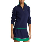 RLX Ralph Lauren Women's Coolmax 1/4 Zip Pullover - French Navy/Cruise Green
