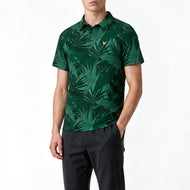 Lyle & Scott Leaf Print Golf Polo -Hemd - Green Green