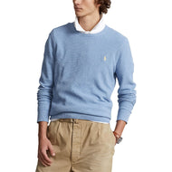 Performa Polo Ralph Lauren Tekstur Katun Sweater - Bubuk Blue Heather