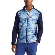 RLX Ralph Lauren Cool Wool Jaket Golf Penuh - Angkatan Laut Prancis/Mid Blue Camo