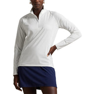 RLX Ralph Lauren Women's Stretch Jersey Quarter -Zip Pullover - Keramik Putih