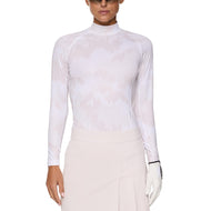 J.Lindeberg Women's Ella Print Compression Golf Shirt - Warp Grey Lilac