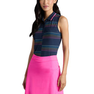 G/Fore Split Split Stripe Tech Pique Pique Golf Polo Shirt - Twilight