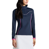 G/hadapan wanita regangan nilon 1/4 zip golf pullover - senja