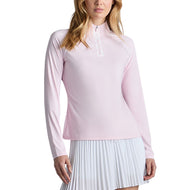 G/hadapan wanita Silky Tech Nylon 1/4 Zip Golf Pullover - Blush