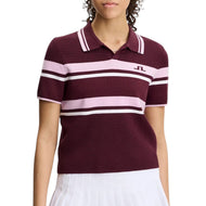 J.Lindeberg Dames Athena Gebreid Golfpoloshirt - Wijnproeverij