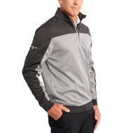 Glenmuir Douglas Quarter Zip Color Block Performance Golf Midlayer - Gris clair / charbon de bois