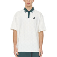 Huffer Geruit Par Golf Poloshirt - Krijt