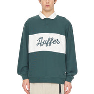 Huffer Rugby Pique Golf Midlayer mit Kragen – Golfgrün