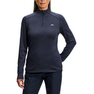 J.Lindeberg Women's Steffi Quarter Zip Golf Mid-Layer - Navy Melange