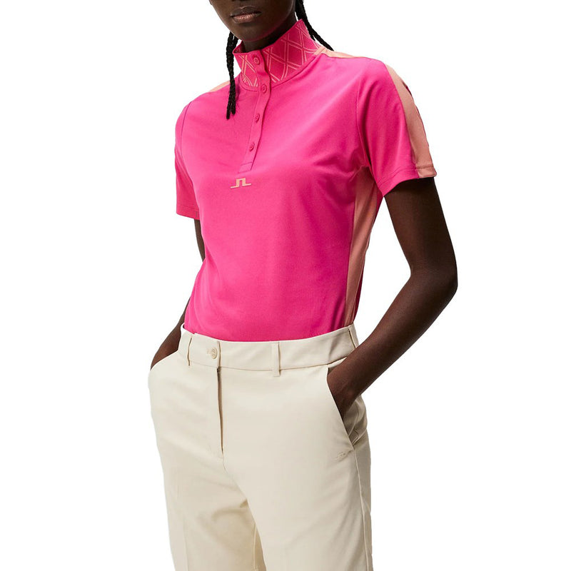 J.Lindeberg Women's Pip Golf Polo Shirt - Fuchsia Purple