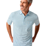 Johnnie-O Polo 4 Kancing Asli - Ryan Stripe - Putih