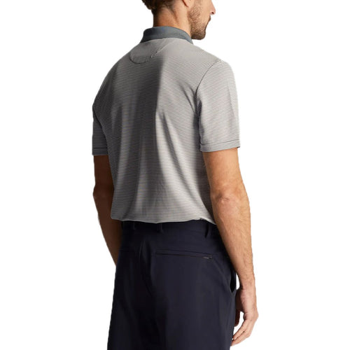 Lyle & Scott Microstripe Golf Polo Shirt - Iron Blue/Club Blue