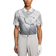 Lyle & Scott Geometric Print Golf Polo Shirt - Ultimate Grey