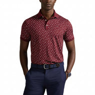 RLX Ralph Lauren Tailored Fit Printed Airflow Golf Polo Shirt - Rich Ruby Dice Game