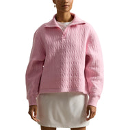 RLX Ralph Lauren Jacquard kabelgebreide golftrui met halve rits voor dames - lichtroze