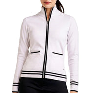 Cardigan Golf Berkait Berkait Golf Nivo Wanita Scarlet - Putih