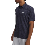 Under Armour Playoff 3.0 Print Golf Polo Shirt - Midnight Navy/White