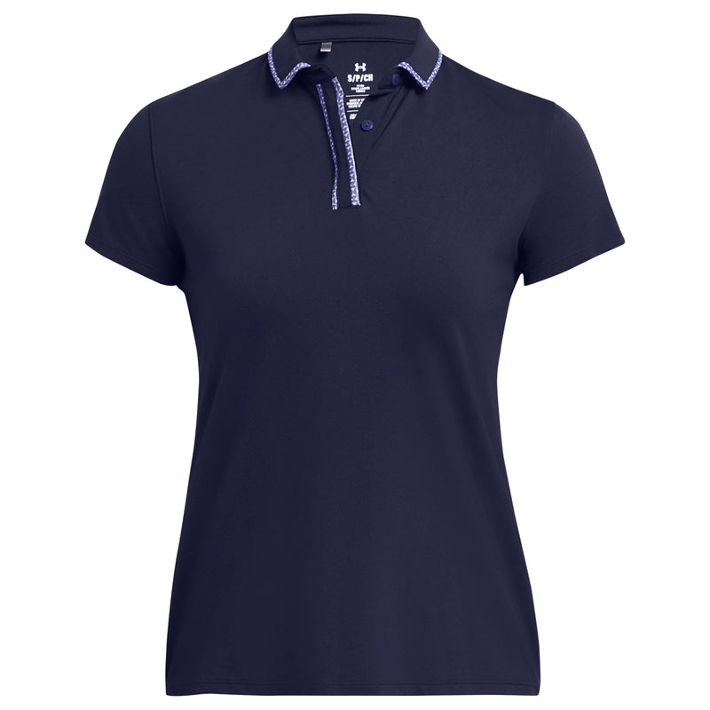 Under Armour Women's Iso-Chill SS Golf Polo Shirt - Midnight Navy / Starlight