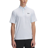 Under Armour Playoff 3.0 Printed Polo Golf Shirt - Stream/White