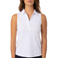 Golftini dames mouwloze ruches golfpolo shirt - wit