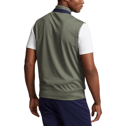 RLX Ralph Lauren Stretch Jersey 1/4 Zip Golf Vest - Fossil Green