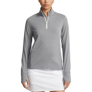 Rlx Ralph Lauren Jersey Stretch Women's Stretch 1/4 Zip Golf Pullover - Steel Heather / Chic Cream