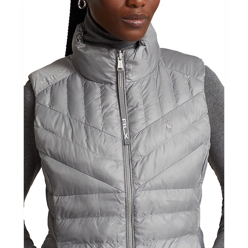 RLX Ralph Lauren Women's Water-Resistant Reversible Quilted Vest - RLX Deco/Peak Grey