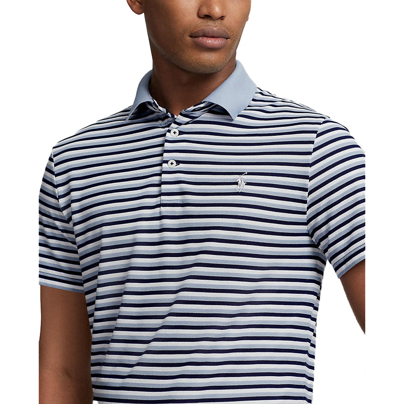 RLX Ralph Lauren Tour Pique Polo Golf Shirt - Vessel Blue Multi