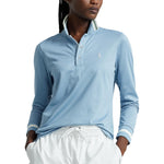 RLX Ralph Lauren Women's Tour Pique Long Sleeve Golf Polo Shirt - Vessel Blue