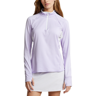 Rlx Ralph Lauren Women's Jersey Quarter Zip Golf Pullover - Fleur violette / blanc