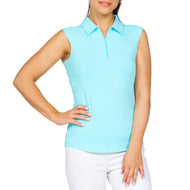 Polo tanpa lengan wanita Ibkul - Seafoam