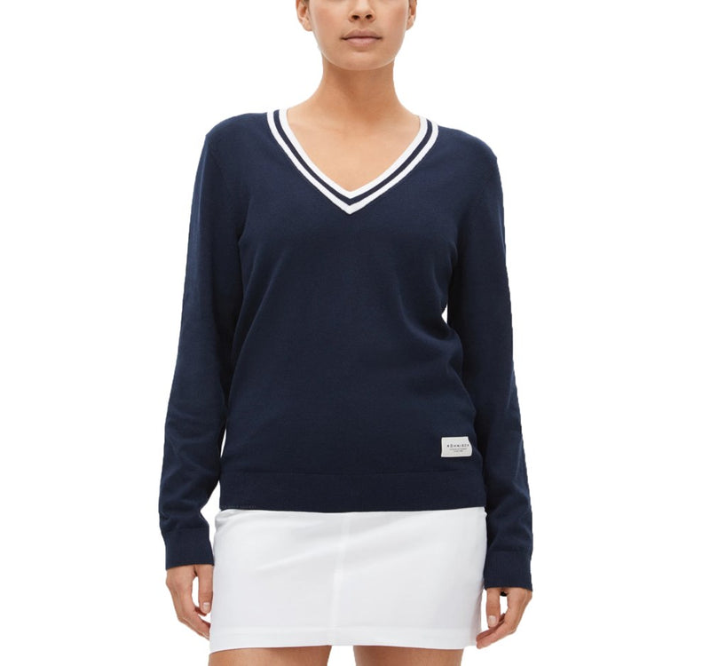 Rohnisch Women's Adele Knitted Golf Sweater - Navy/White