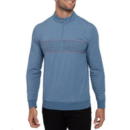 Travis Mathew Splash Ng Kulay 1/4 Zip Golf Mid -Layer - Heather Mid Blue
