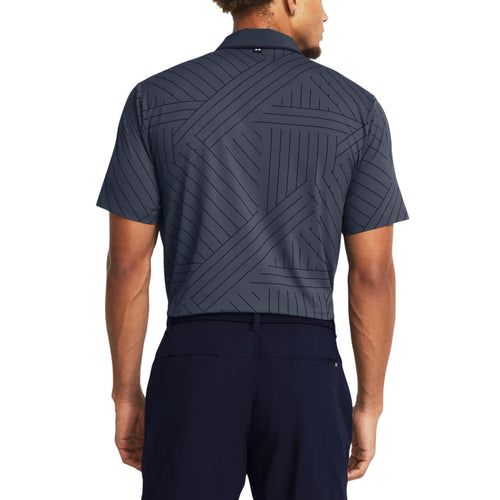 Under Armour Iso-Chill Edge Golf Polo Shirt - Downpour Grey / Midnight Navy