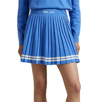 RLX Ralph Lauren Women's Knit Pleated Golf Skort - Summer Blue/White
