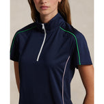 Rlx Ralph Lauren Damen Mock Neck 1/4 Zip -Golf -Hemd - raffinierte Marine Multi