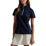 Rlx Ralph Lauren Damen Mock Neck 1/4 Zip -Golf -Hemd - raffinierte Marine Multi