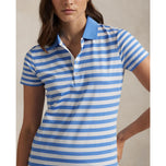 Rlx Ralph Lauren Polo de flux d'air imprimé pour femmes - Bleu d'été / blanc céramique