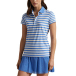 Rlx Ralph Lauren Polo de flux d'air imprimé pour femmes - Bleu d'été / blanc céramique