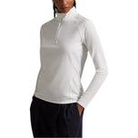 RLX Ralph Lauren 女款 UV 彈性球衣 1/4 拉鍊高爾夫套頭衫 - 陶瓷白