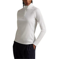 RLX Ralph Lauren 女款 UV 彈性球衣 1/4 拉鍊高爾夫套頭衫 - 陶瓷白