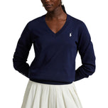 RLX Ralph Lauren Cotton Blend V -Neck Golf Jumper - Angkatan Laut Refined