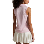 RLX Ralph Lauren Frauen Tour Pique V -Ausschnitt ärmellose Polo -Hemd - Garten Pink