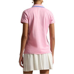 RLX Ralph Lauren Tour Pique Golf-Poloshirt für Damen – Hellrosa/Keramikweiß/Nebelblau