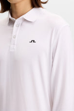 J.Lindeberg Florian Long Sleeve Golf Polo Shirt - White