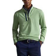 RLX Ralph Lauren Driver Luz Perf 球衣 1/4 拉鍊高爾夫中層 - 內陸綠色希瑟