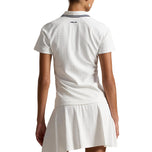 RLX Ralph Lauren Women's Stretch Active Cable Zip Golf Polo Shirt - Ceramic White/Refined Navy